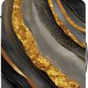 FOREVER QUEEN Gradient Black Gold Marble Luggage Cover Suitcase Protector Suitcase Cover Anti-Scratch,Stretchable Bag Cover Washable Durable Polyester