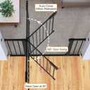 Cumbor 29.7-46" Baby Gate for Stairs, Mom's Choice Awards Winner-Auto Close Dog Gate for The House, Gifts for Mom, Easy Install Pressure Mounted Pet Gates for Doorways, Black