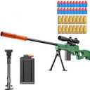 Kyliandi Soft Bullet Toy Gun Sniper Rifle with Scope Realistic Barrel Shell ejecting Foam Blaster Gun Dart Prop Backyard Outdoor Shooting Game for Boys Teens Adults Gifts Age 8-12 14 Years Old (Green)