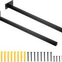 uxcell Floating Shelf Bracket,2 Pack 20 Inch Iron Hidden Wall Mounted Shelf Supports with Screws and Expansion Tube for Wood Shelves, Hanging in Office, Living Room (Black)