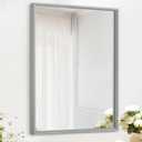 AAZZKANG Grey Wall Mirror Decorative Metal Framed Mirrors Modern for Bedroom Bathroom Dressing Room Home Decor Rectangular 20"x16"