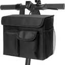 Electric Scooter Basket - Convenient Mobility Scooter Bag With 14-In Laptop Pocket and Cup Holders, Easy Installation for Bike, Mobility Scooter Accessories for Adults