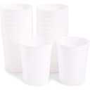 Juvale White Stadium Cups, Reusable Plastic Party Tumblers (16 Oz Plastic Cups, 16 Pack)