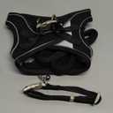 GAMUDA Small Dog Harness Collar and Leash Set, Step in No Chock No Pull Linen Fabric Soft Mesh Dog Vest Harnesses Reflective for Dogs Puppy Cats Kitten Rabbit (Black, M)