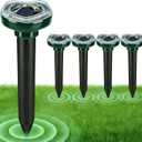 Mole Repellent Solar Powered, Ultrasonic Deterrent for Yard, Lawn and Garden, Repels Snake, Rabbit, Gopher, Chipmunk, Vole, Skunk, Deer, Raccoon & Armadillo, IP65 Waterproof Outdoor(4 Pack)