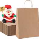 METRONIC Brown Paper Bags 10x5x13 50Pcs,Kraft Gift Bags Medium Size with Handles, Craft Paper Wrap Bag Bulk for Shopping Birthday Party Favors Grocery Retail Goody Business
