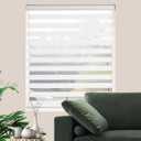 Zebra Blinds for Windows Dual Layer Light Filtering Privacy Free-Stop Sheer Shades Light Control for Indoor Windows Zebra Shades for Living Room(21" W X 72" H, White)