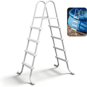 Above Ground Pool Ladder, 48'' Pool Ladder, Swimming Pool Frame Ladder, 4-Steps, Suitable for Pools up to 48 inches deep Above Ground, Anti-Slip Feet &Wide Steps