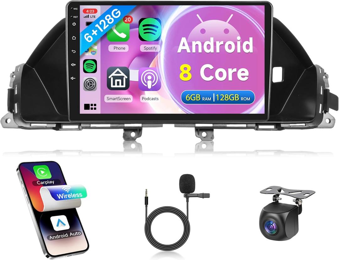 8 Core 6G 128G Android Car Radio Carplay for Honda Odyssey 2010-2017, Rimoody Car Stereo GPS DSP-36 59-UI Themes 9 Inch Touchscreen Android Auto Bluetooth FM/RDS Mirror Link Camera