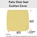 Patio Seat Cushion Covers,Washable Slip Covers Replacement,Waterproof Outdoor Furniture Chair Cushion Pillow Seat Cover for Couch,Garden,Sofa,Yellow,24"24"4"(4 Covers Only)