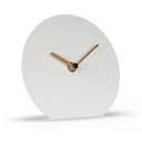 SOFFEE DESIGN 6'' One-Piece Table Clocks Without Scale Modern Minimalist Style Decoration, Iron Silent Quartz Desk Clock Creative Ornaments, Battery Operated Non Ticking for Home, White