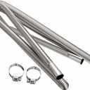Air Exhaust Pipe Heater Parking Diesel Gas Vent Hose Stainless Steel 2.5cm/1in Inner With Camps (Length:0.6M)