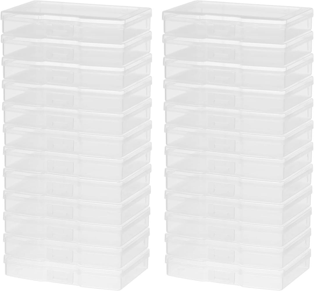 novelinks Transparent 4" x 6" Photo Storage Boxes - Photo Organizer Cases Photo Keeper Picture Storage Containers Box for Photos - 24 PACK (Clear)