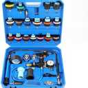 ZEAJSRU 28PCS Radiator Pressure Tester Kit, Universal Coolant Pressure Tester and Vacuum Refill Tool with Adapters for Automotive Cooling System Leak Detection (Blue)