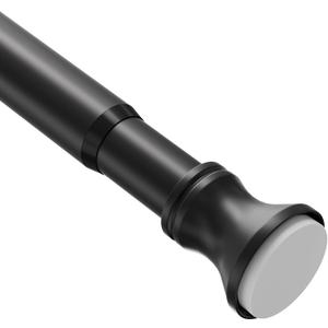 Amazer Spring Tension Shower Curtain Rod, 42-72 Inches Rust-Resistance Shower Curtain Rod Bathroom Rod, Black