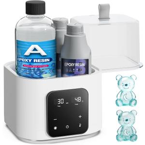 Auto Resin Preheater Large Capacity Epoxy Resin Warmer with Temperature & Timer Control, Bubble Reduction, Viscosity Thinner for 8/16/32/64oz Epoxy, UV Resin, Silicone Rubber, Winter Craft Tool