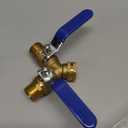 Garden Hose Splitter 2 Way Heavy Duty, Brass Faucet Adapter With Long Handle For Gardening Water Hose Shut Off Valve Hose Connector Fittings Outdoor Water Spigot Hose Bib Y Splitter