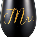 Mr and Mrs Wine Glasses - Cool Engagement & Wedding Gifts for Couples, Bride & Groom