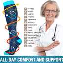 6 Pack Copper Compression Socks for Women and Men Circulation-Best Support for Medical,Running,Nursing,Athletic (Black)
