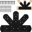 4PCS Gable Plate, 16.5"x11" Gable Bracket Pergola Truss Roof Plate Heavy Duty Carbon Steel Mending Plate for Repairing Fixing Connecting Wood Beam