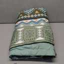 LEAONME Quilt Set Full/Queen Size 3 Piece Bedspread Coverlet Lightweight Comforter Microfiber Bedding Set for All Season Oversized 90x98 Inch Bed Cover Bohemian Olive Green(1 Quilt,2 Pillow Shams)