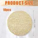 10Pcs Gold Placemats Round, Heat Resistant Woven Gold Placemats Hollow Out Pressed for Party Dinner Table, 14.96 inches