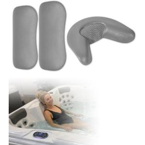3-Pack Replacement Head Rest Pillows for Artesian, Tropic Seas, South Seas Spas (2018-2025), Non-Absorbent PU Comfort Foam, Rust Free Pins, Tool Free Snap-in Fit for 840LE, 748L, 523L, Tahiti, Maui