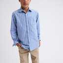 The Children's Place Boys Long Sleeve Oxford Button Down Shirt (XS, Huron Blue)