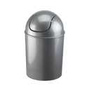 Umbra 1.25 Gallon Mini Waste Can with Removable Swing-Top Lid - Small Garbage Bin for Kitchen, Bathroom, Bedroom, Office - Compact Trash Can Fit Under Tables & Counters - Silver