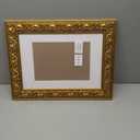 ArtXO A3 Picture Frame Wooden, Display Pictures A4 with Mat or A3 Without Mat, Wall Hanging Photo Frame, Vintage Poster Frame Gold