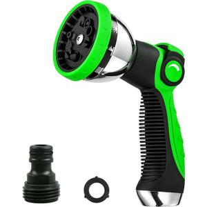 2 x Garden Hose Nozzle Spray Nozzle,10 Hose Metal Duty Watering Patterns Thumb Control On Off Valve, High Pressure Nozzle Sprayer for Watering Plants, Car Wash,Cleaning,Showering Pets, 4.8 x 8.5 x 2.6 inches