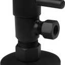 Westbrass A105QR-62 Round Lever 1/4-Turn Angle Stop 1/2" Copper x 3/8" Compression, Matte Black