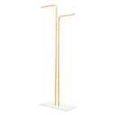 YUYFCC Freestanding Coat Rack Modern Metal Clothing Display Rack Holder Double-pole Coat Racks Hanger Stand with Marble Base for Home Entryway Living Room Bedroom Office (Gold & White)