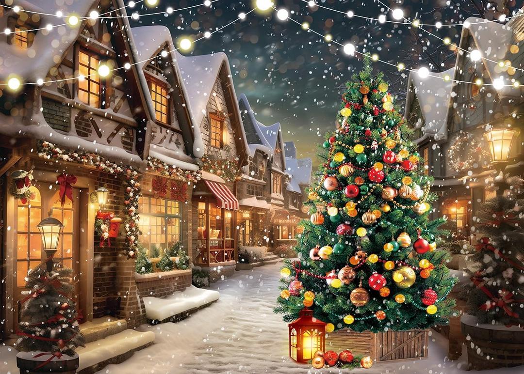 LYRYGS Christmas Backdrop Winter Christmas Background for Photography cp-568(8x6ft)