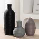 Ceramic Vases Set of 3 Home Decor Vases Modern Rustic Farmhouse Pottery Decorative Flower Vase for Pampas Grass Dried Fresh Flowers, Living Room, Table Centerpiece, Shelf, Mantel (Multicolor Black)