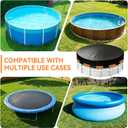 18 FT Round Pool Cover, Heavy Duty PE Waterproof Cover with Ratchet Straps, Wide Flat Webbing, Year-Round Protection