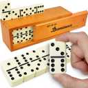 Queensell Jumbo Dominoes Set for Adults and Kids  Domino Set for Classic Board Games  Jumbo Dominoes Double 6 for Travel Games  Dominos Set for Adults 28 Tiles