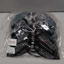 DEEKA 6 PCS Black Glitter Tailless Cheer Bows Large 6.5" Rhinestones Competition Hair Bow Elastic Band for Cheerleading Cheerleaders Girls (Glitter Black) (7 Inch(pack of 6))