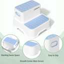 COOSEYA 2 Step Stools for Kids,Toddler Step Stool for Bathroom Sink,No-Slip Double up Stepping for Toddlers Bathroom, Multifunctional Toilet Potty Stool for Kids,Toilet Potty Training(2 Packs)Blue
