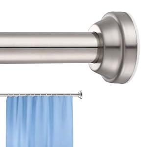 Shower Curtain Rod Adjustable Matte Black Spring Tension Stainless Steel Telescoping Rod No Drilling Rods for Bathroom Closet Windows No Drilling No Slip No Rust 30 to 76 Inch