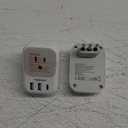 Italy Travel Plug Adapter 2 Pack, TESSAN Italy Power Adaptor with 4 Outlets 3 USB Charger (1 USB C Port), Type L Adapter for US to Chile Ethiopia Libya Syria Tunisia Uruguay