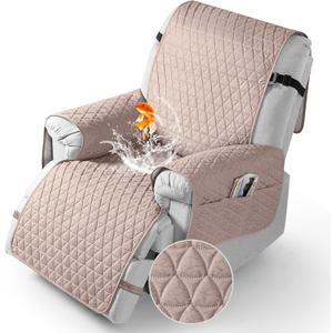 TAOCOCO 100% Waterproof Recliner Cover - Recliner Cover with Non-Slip Granule, Recliner Chair Covers with Elastic Band, Recliner Chair Covers for Reclining Chair(Peach, Medium-25'')
