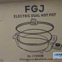 Hot Pot Electric Hot Pot with Divider, Large 6L Nonstick Dual-Sided Shabu Shabu Pot Dual-Flavor hotpot electric 1500W with Adjustable 5-Temperature Control Perfect for Family Dinners & Parties