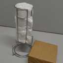 MALACASA 2.5 OZ Porcelain Espresso Cups with Saucers and Metal Stand Set of 4, Stackable Cappuccino Cups, White Expresso Shots Cup Set for Coffee Drinks, Latte, Tea