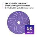 3M Cubitron II Hookit Clean Sanding Abrasive Disc 31483, 6 in, 320+ Grade, Pack of 50 Discs, Virtually Dust-Free, High Performance, Long Lasting, Multi-Hole Pattern, Feather Edging, Stock Removal