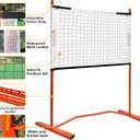 Zdgao Small Pickleball Net Set- 10FT Mini Pickleball Net, 4FT Adjustable Height Dink Training Rebounder Net with Outdoor Pickleballs, Paddles Set of 2 and Carry Bag for Driveway, Backyard