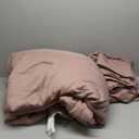 Geniospin King Size Comforter Set- 7 Piece Misty Rose Textured King Bedding Set, Soft Solid Bed in a Bag for All Season, King Comforter Set with Sheets(Misty Rose,102''x90'')