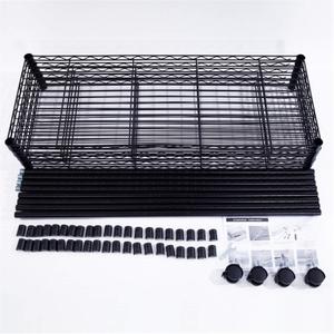 5-Layer Plastic Coated Iron Shelf with 1.5" Nylon Wheels 165 * 90 * 35 Black