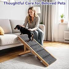 Dog Ramp for Couch, Foldable Small Dog Ramp for Low Bed, 4 Adjustable Height from 9‘‘ to 17.7“, Portable Stable Pet Steps with NonSlip Pad, Pet Ramps Use for Sofa Couch Stairs
