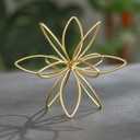 4.25" Gold Sphere Decor, Metal Handmade Floral Decorative Sculpture, Abstract Tabletop Decorative Ball for Home Metal Sphere Decor